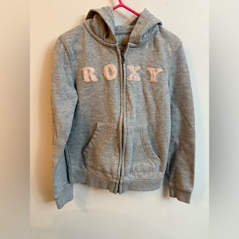 Roxy Heather Gray Kids Hoodie 7 years old